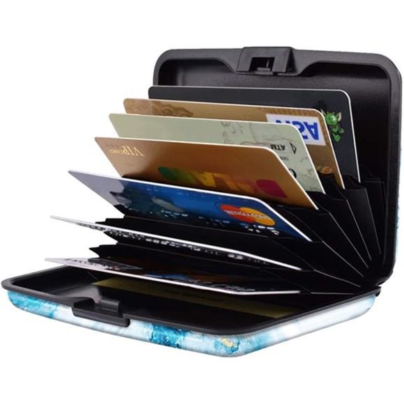 Mini Credit Card Holder, RFID Blocking Slim Hard Card Case ID Case Travel Wallet - Picture 7 of 7
